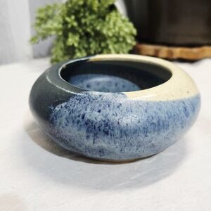 Blue and Cream Ceramic Bowl